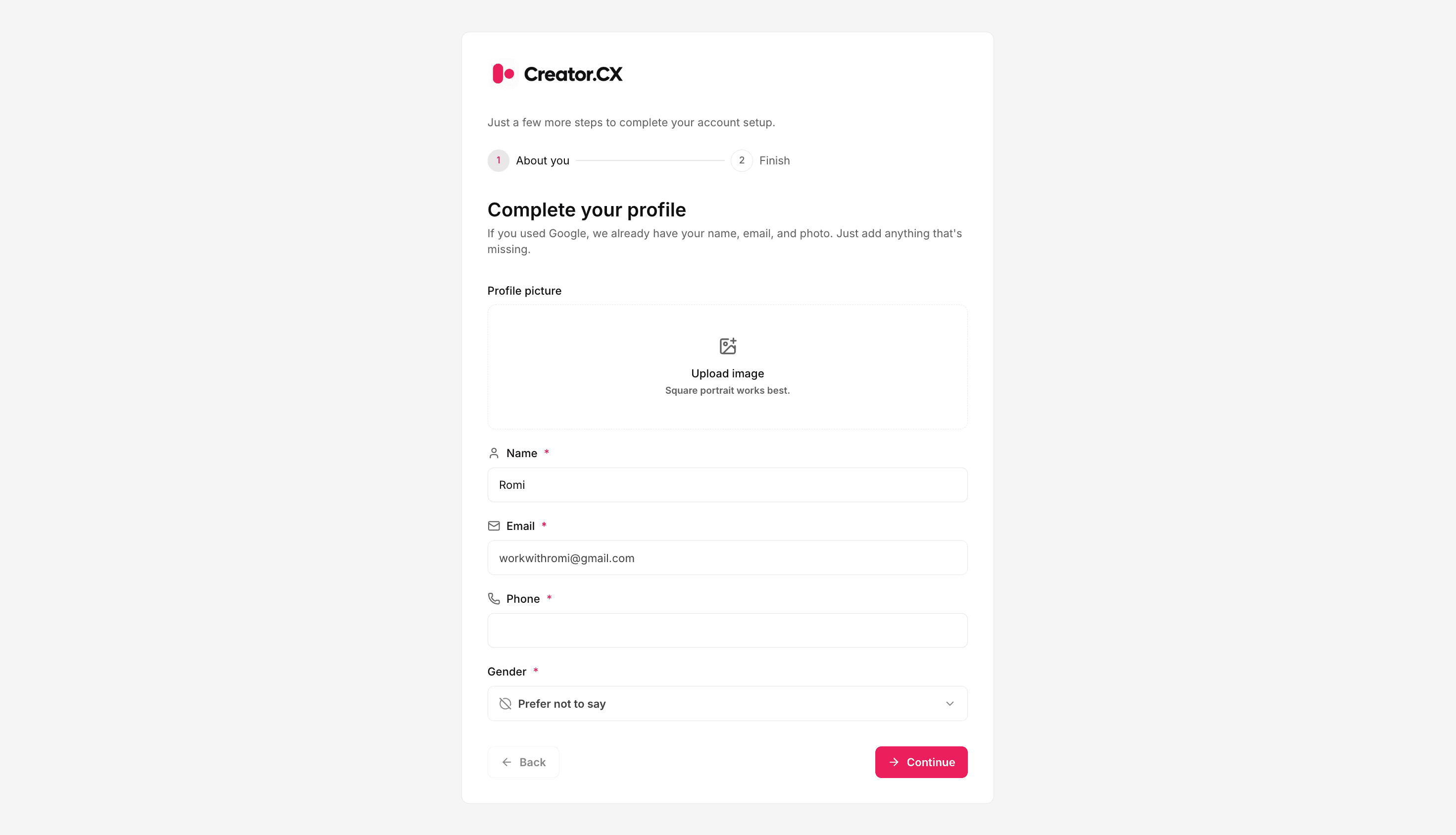 Set up your creator profile